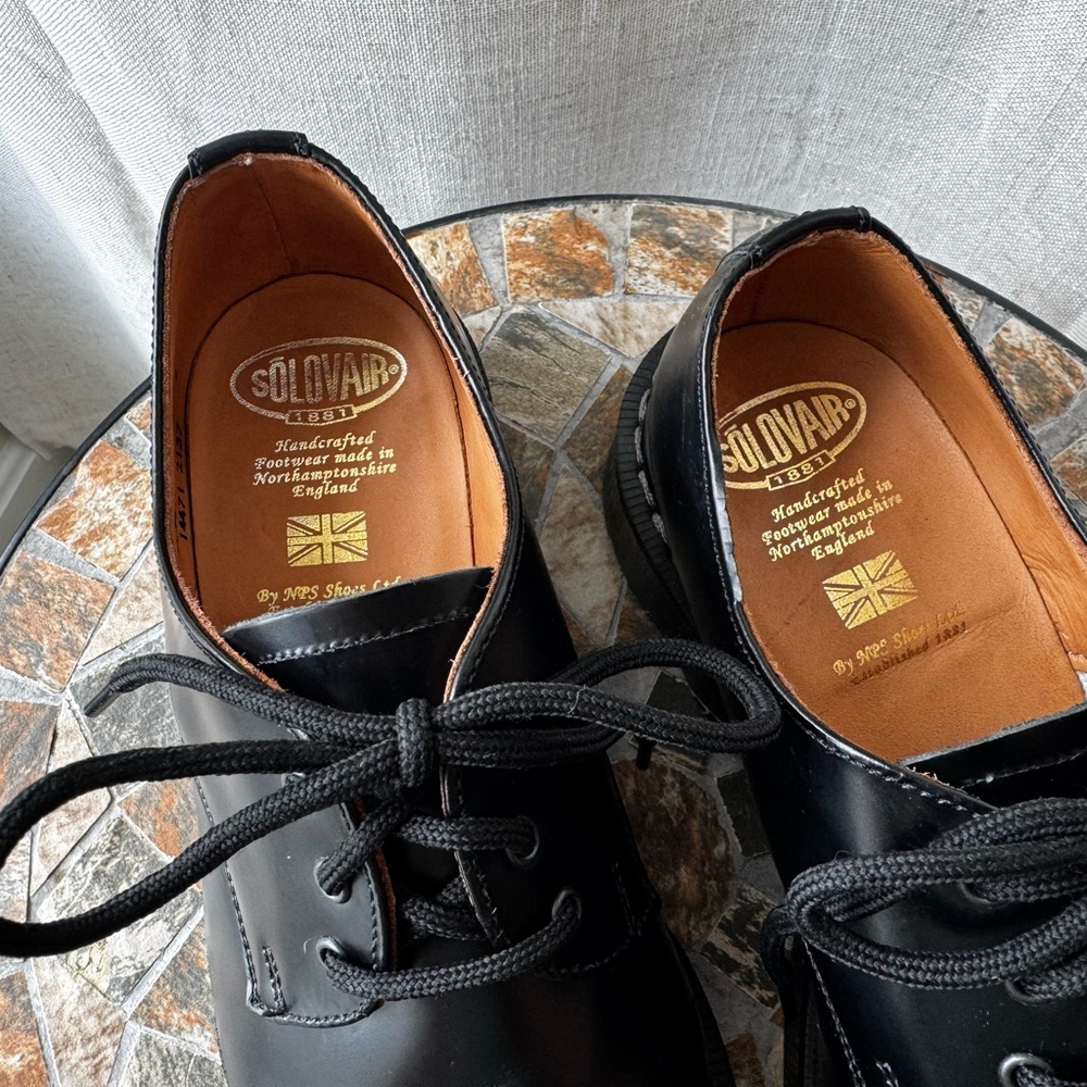 Solovair 3 Eye Gibson Black Hi-Shine Leather | UK 5 / US 6 | Made in England - Picture 4 of 15